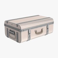 Metal suitcase trunk with lock