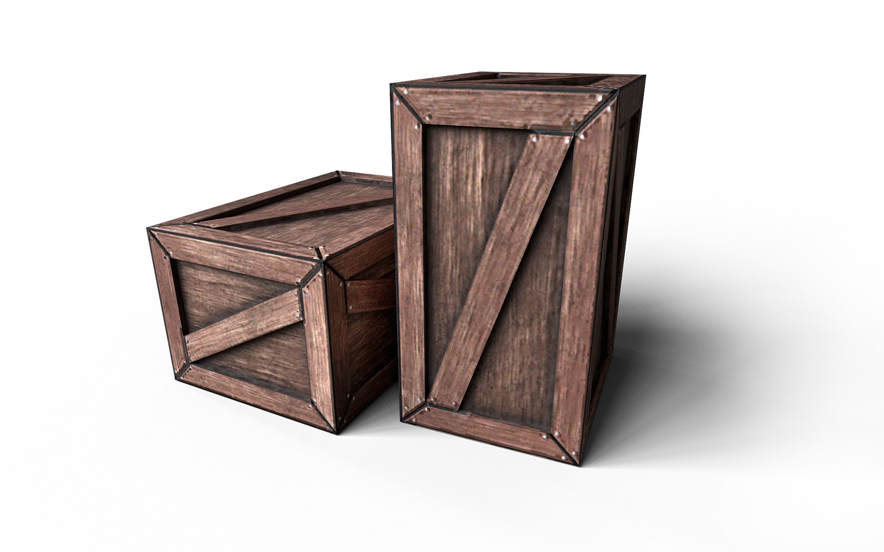 3D Wooden Boxes Model - TurboSquid 2043784