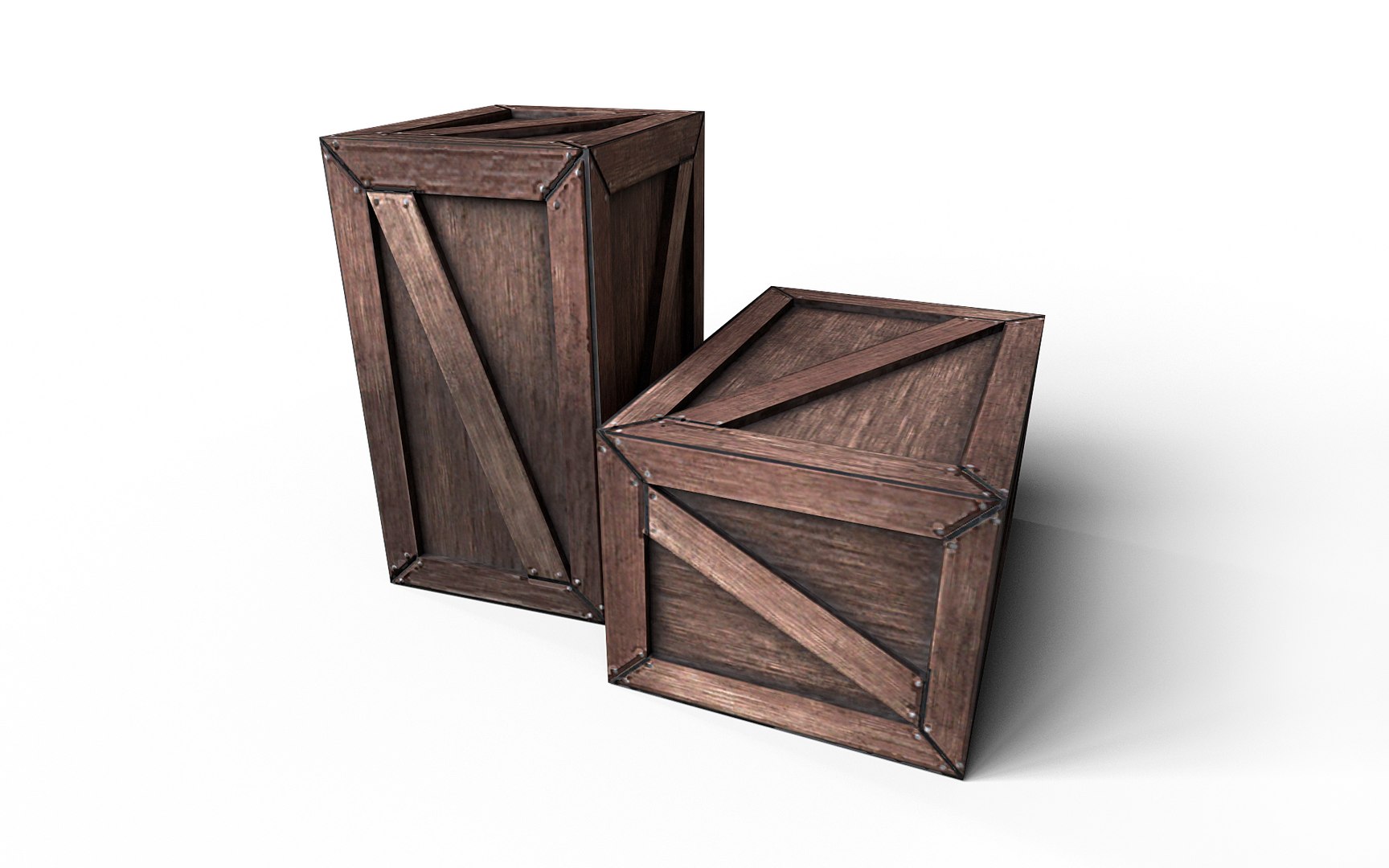 3D Wooden Boxes Model - TurboSquid 2043784