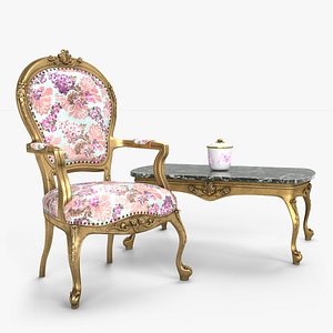 Louis XV Armchair Set