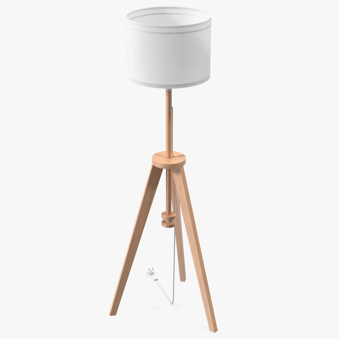 Wood Floor Lamp 3D model preview