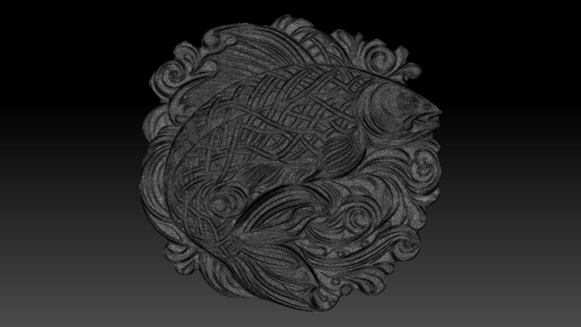 Celtic Fish Basrelief 10 240612 3D - TurboSquid 2372421