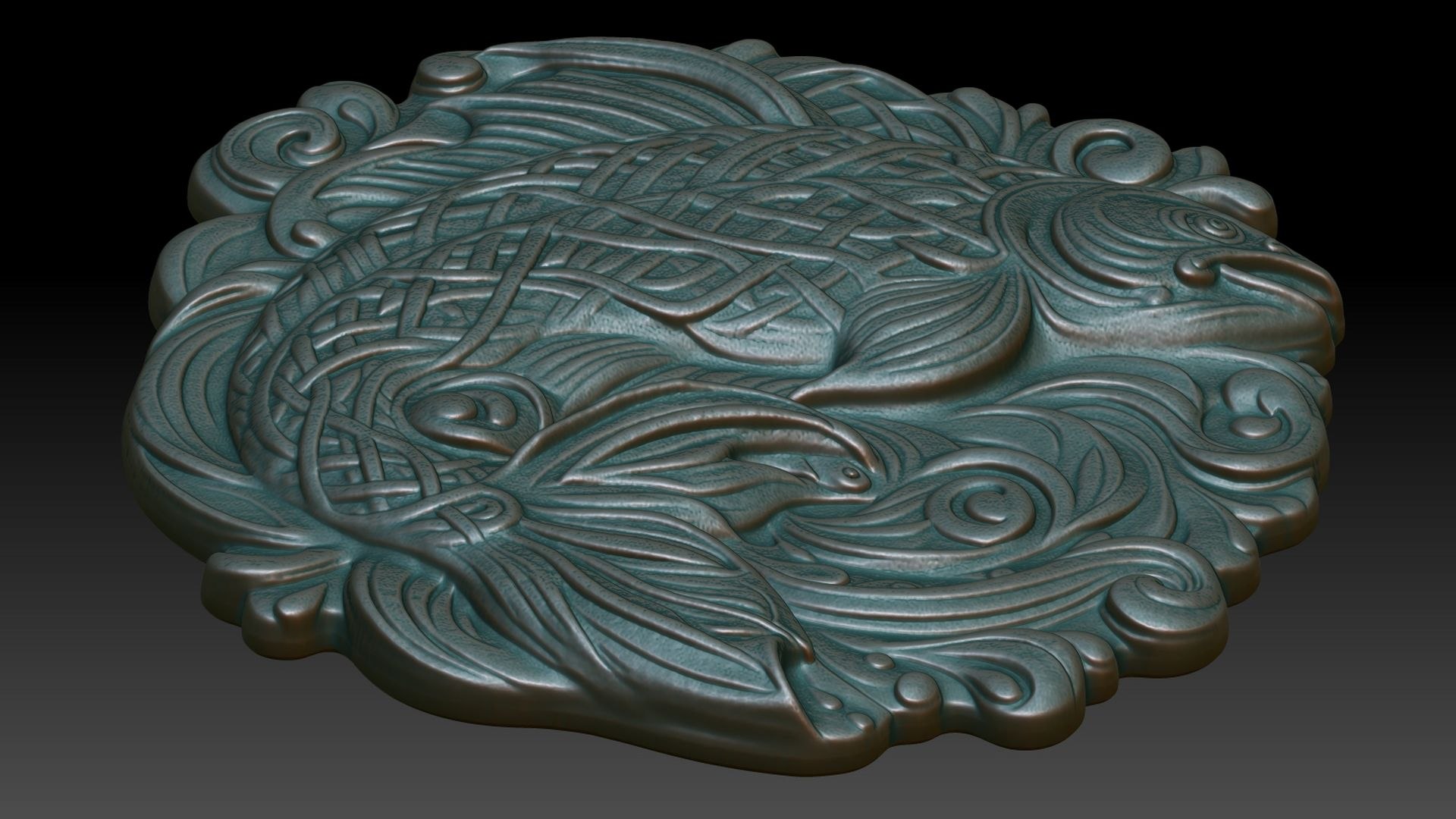 Celtic Fish Basrelief 10 240612 3D - TurboSquid 2372421