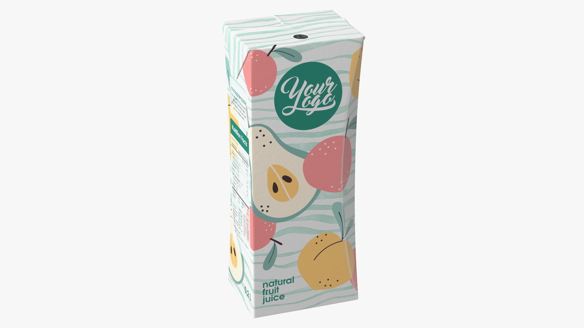 Small Aseptic Carton Mockup Stripe 3D model preview