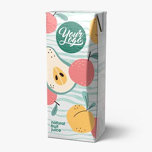 Small Aseptic Carton Mockup Stripe model