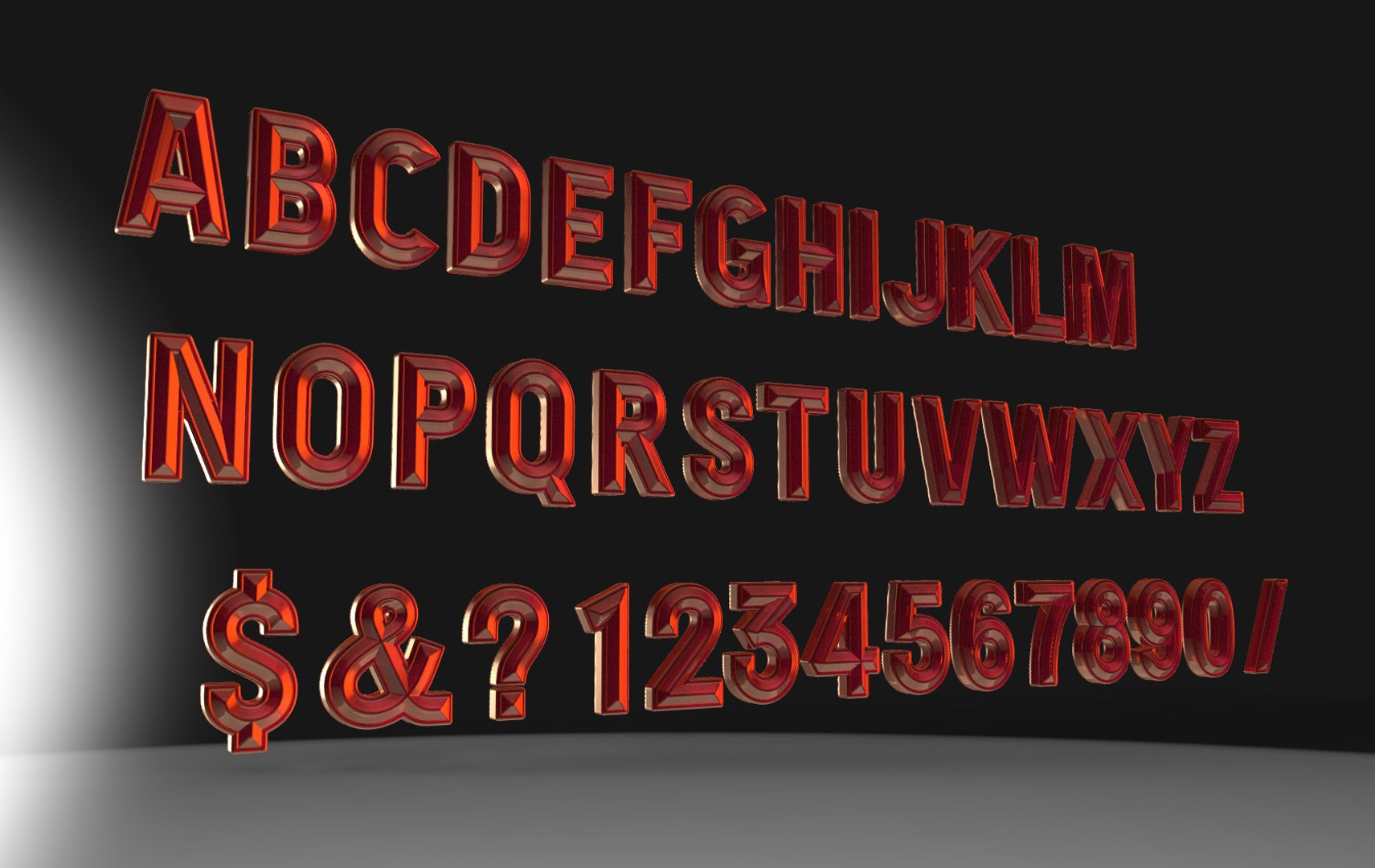 3ds Max Vintage Movie Marquee Letters