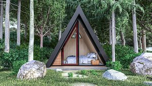 Small A Frame Cabin Bed Area Only 3D Model 3ds Max FBX OBJ 3D model