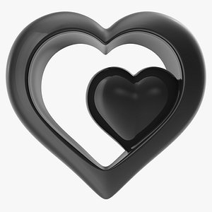 3d model heart black