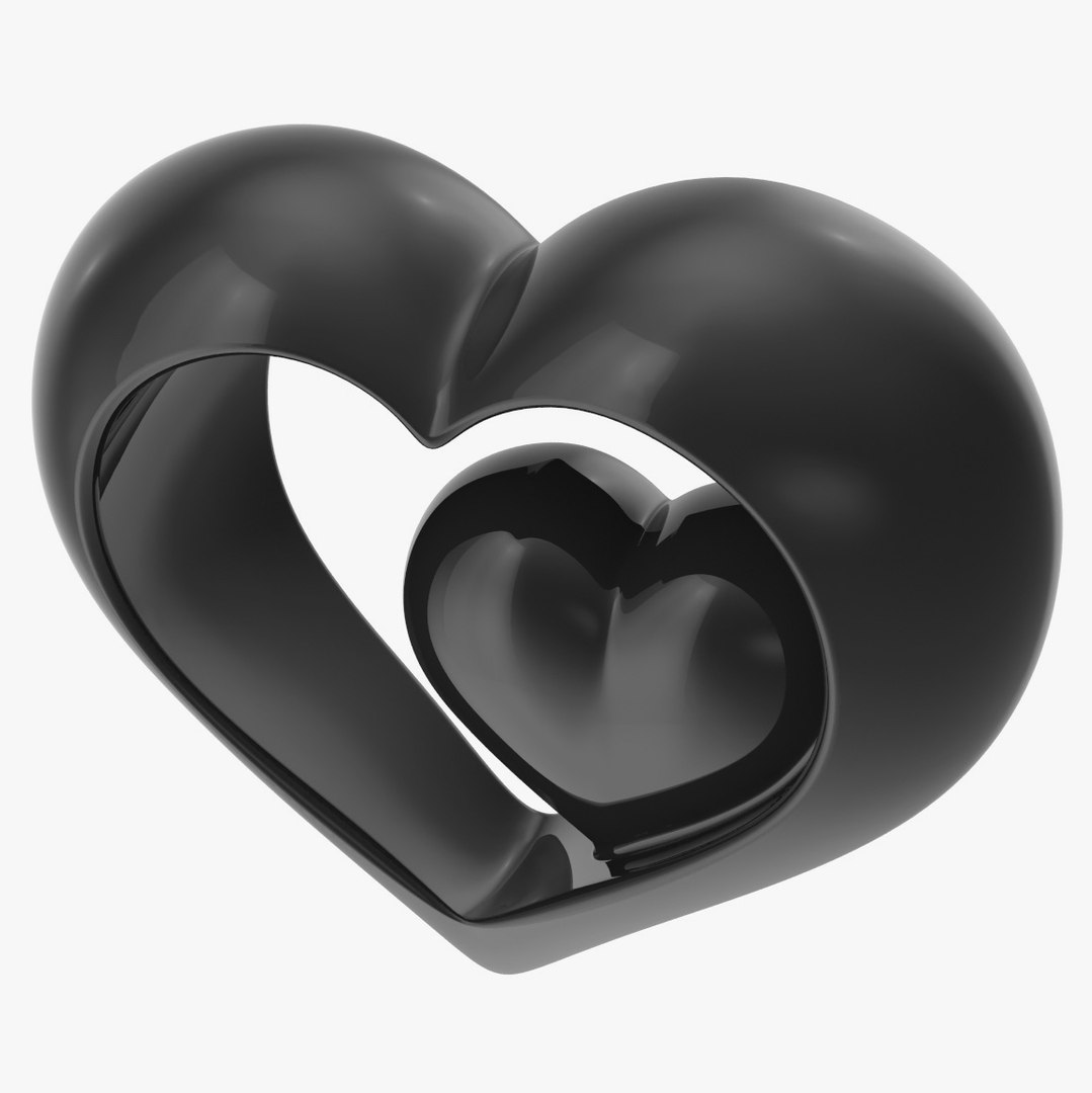 3d Model Heart Black