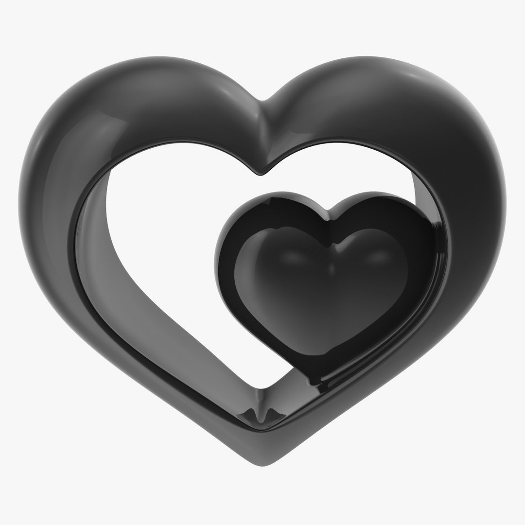 3d Model Heart Black