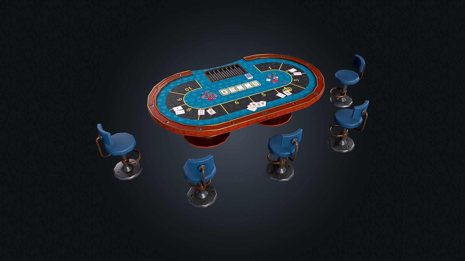 Poker Table model https://p.turbosquid.com/ts-thumb/0H/ljyd4W/yf/img_4/jpg/1770045118/1920x1080/fit_q87/0503782a9557c081a77e9c1081f51829fd53efd4/img_4.jpg
