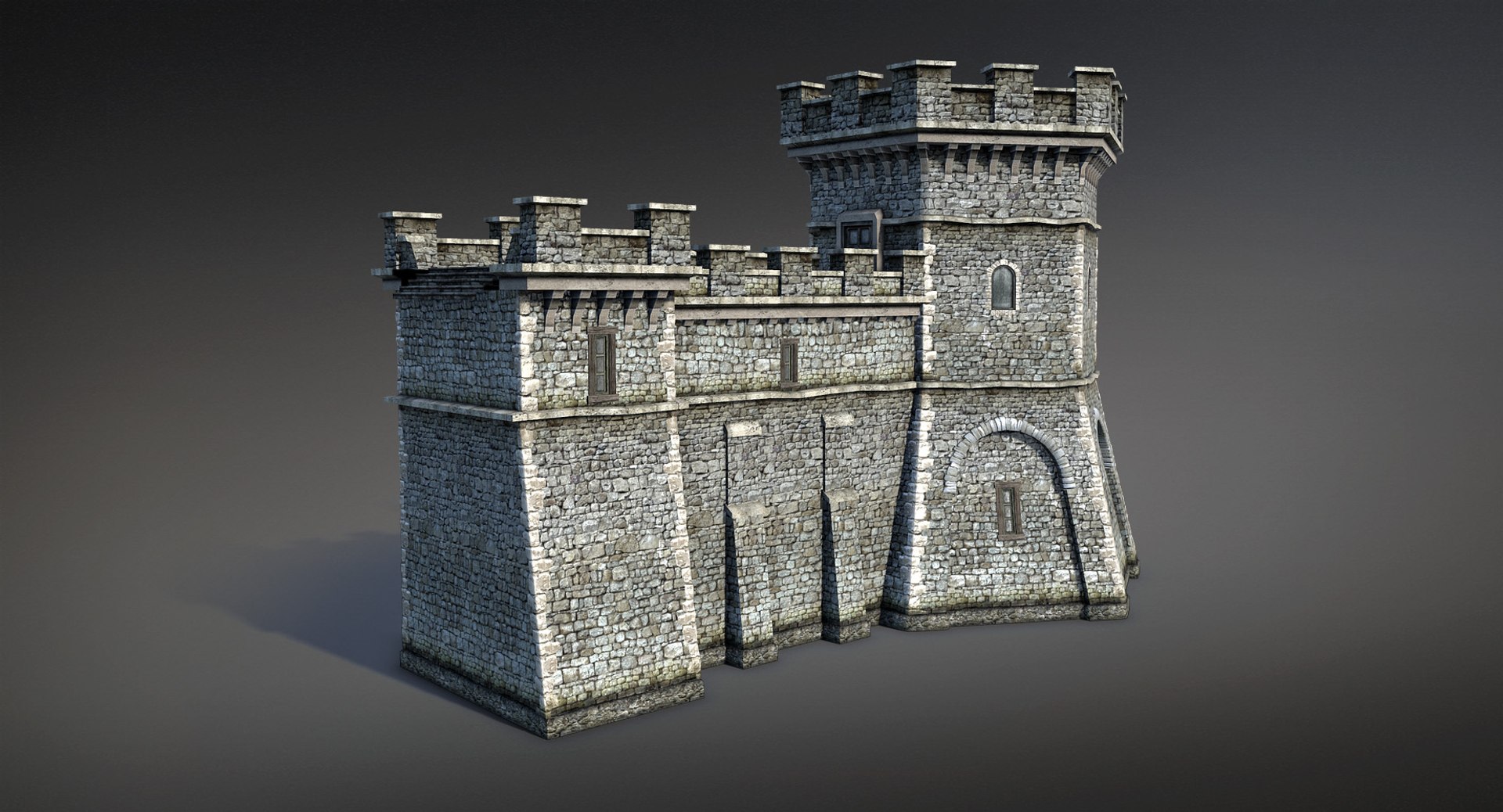 Medieval Fantasy Town Walls 3d Model