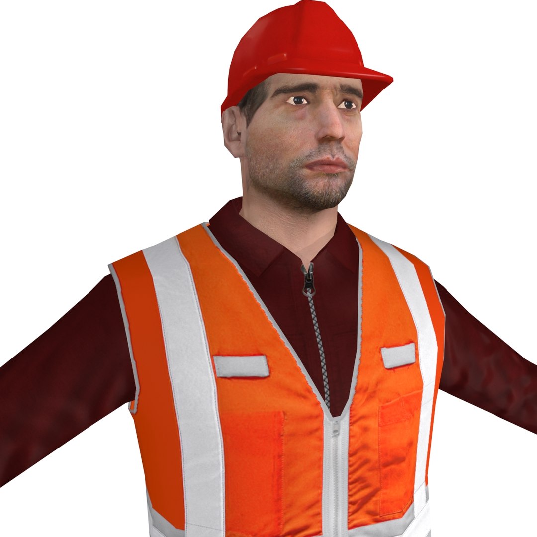 rigged worker biped man 3d model