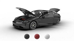 3D Porsche Taycan Turbo S 2025 HQ 3d model
