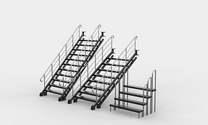 Steel Stairs 3D model