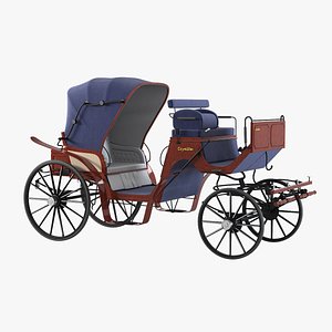 vintage horse carriage 3d model
