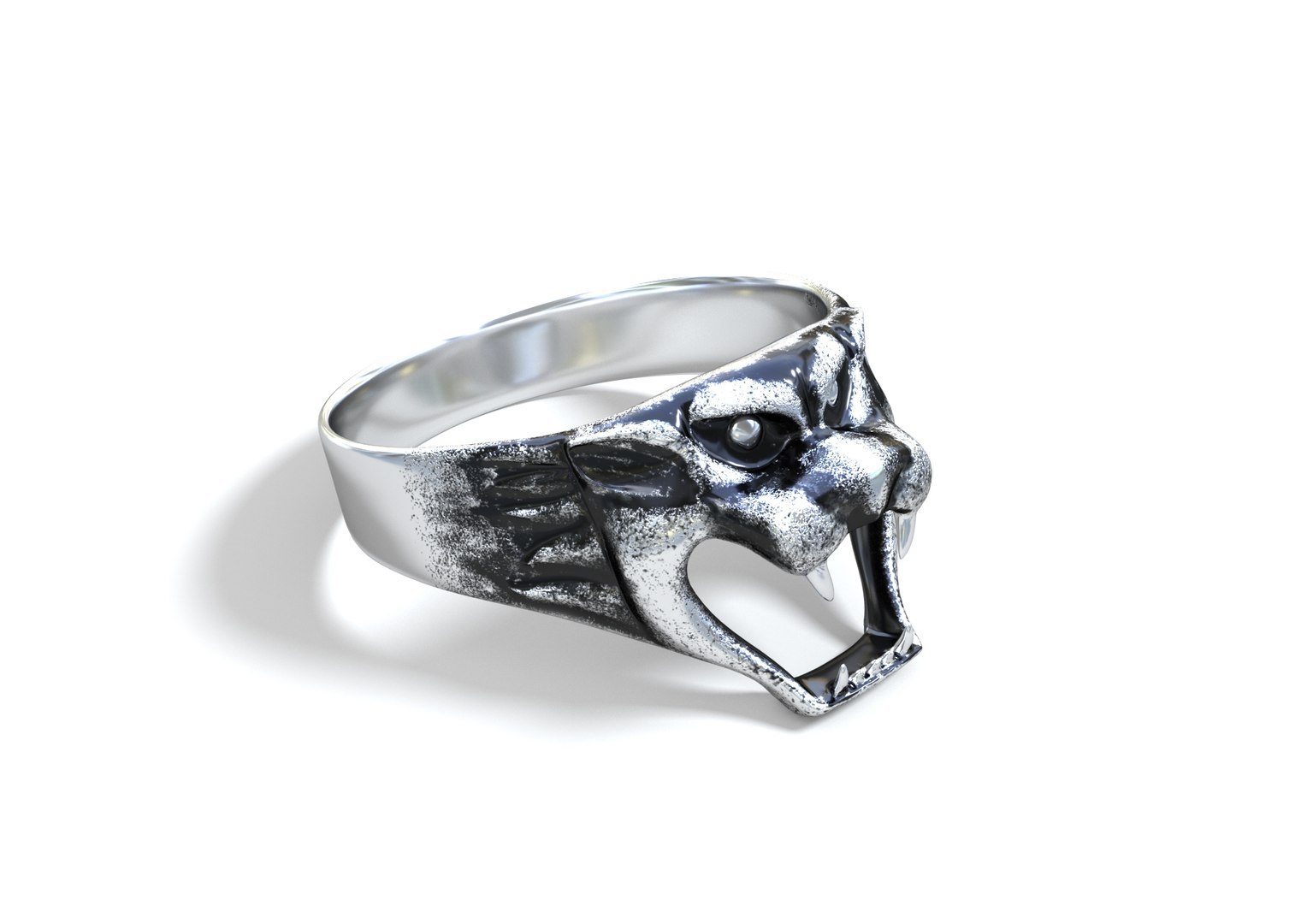 Silver tiger ring 3D model - TurboSquid 1509210