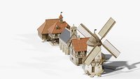 Medieval Village Pack - 5 Game Ready Buildings PBR