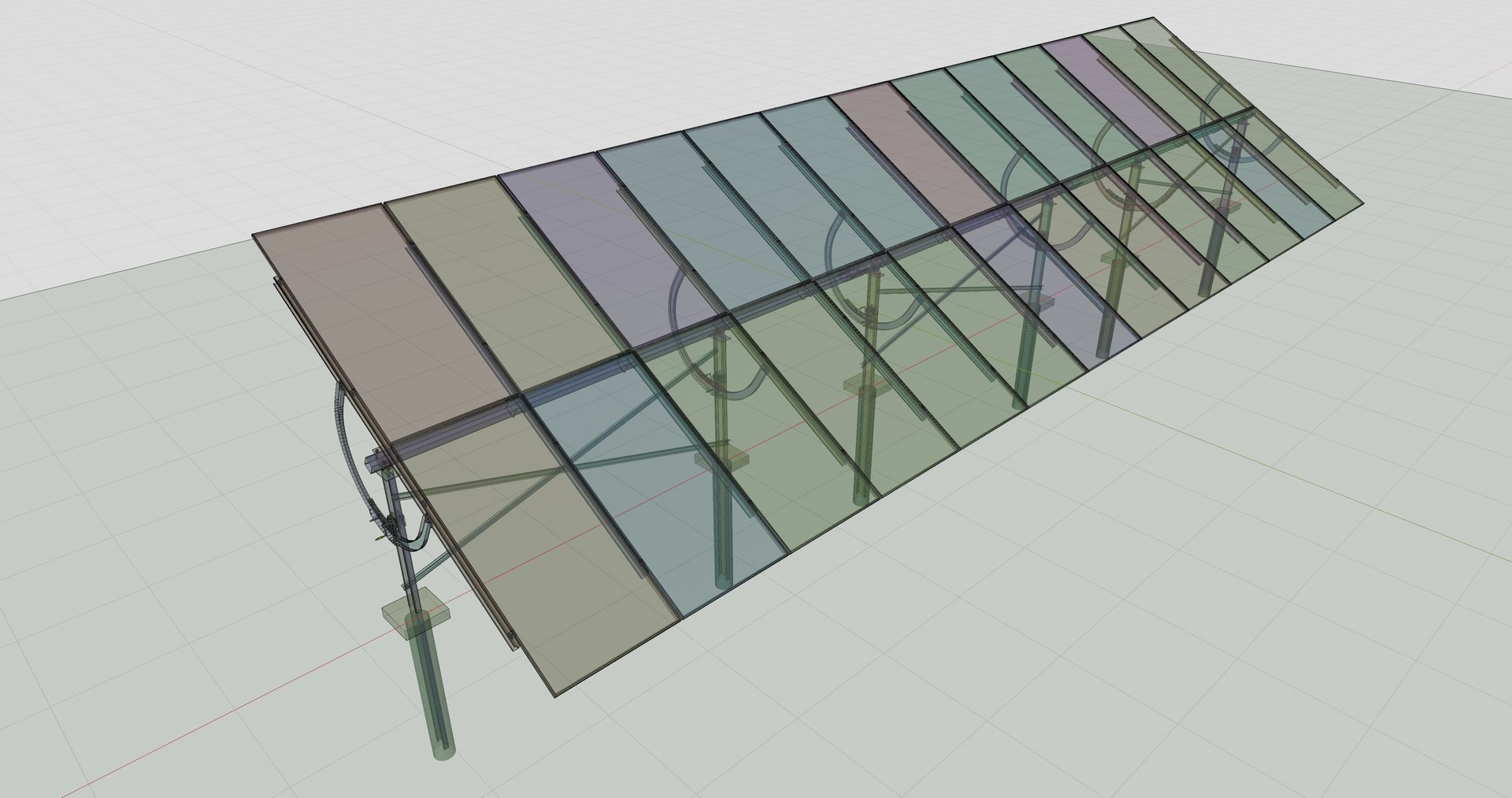 3D Manual Tracker Solar Energy Structure Type-2 Model - TurboSquid 2221176