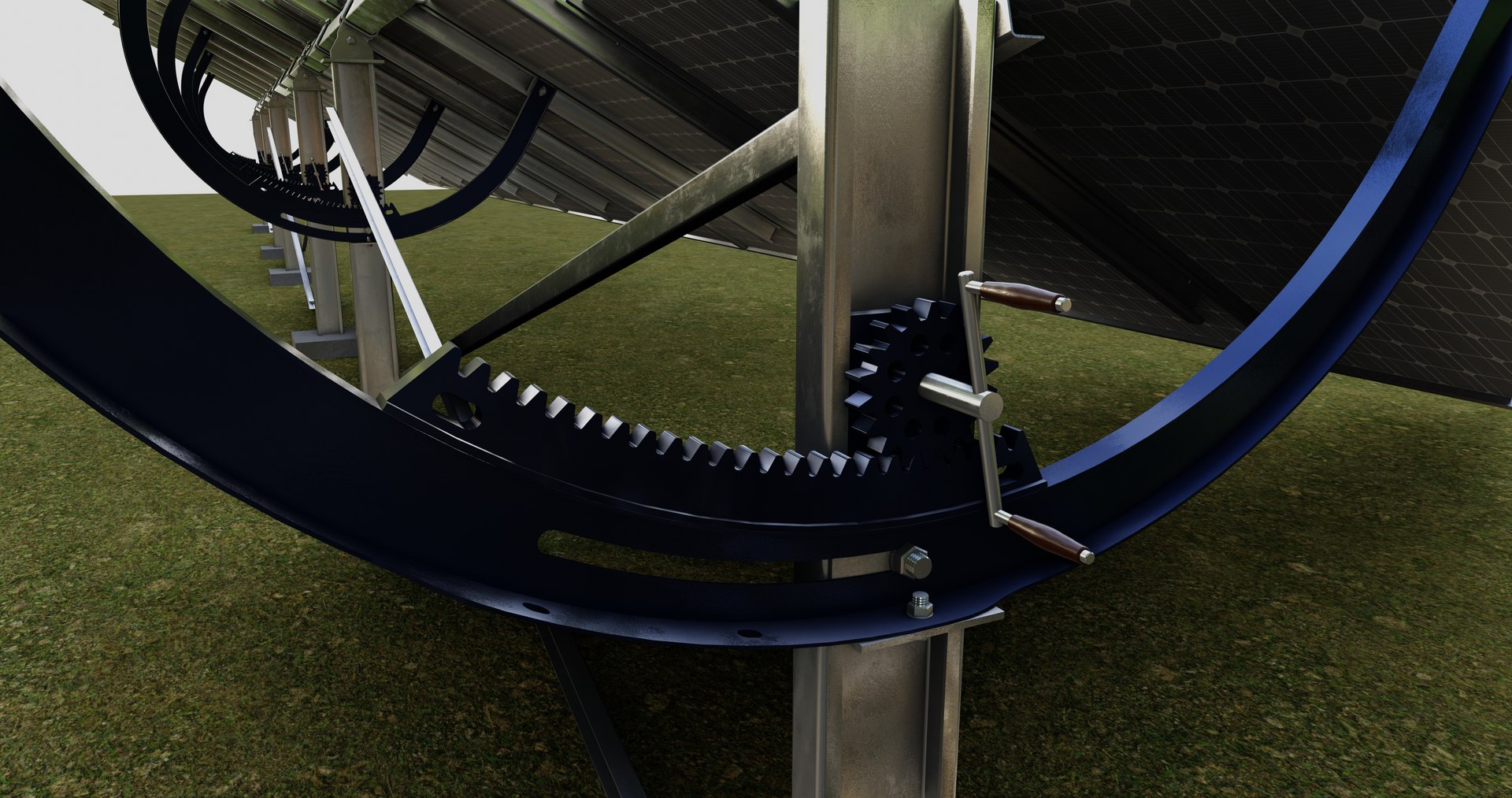3D Manual Tracker Solar Energy Structure Type-2 Model - TurboSquid 2221176