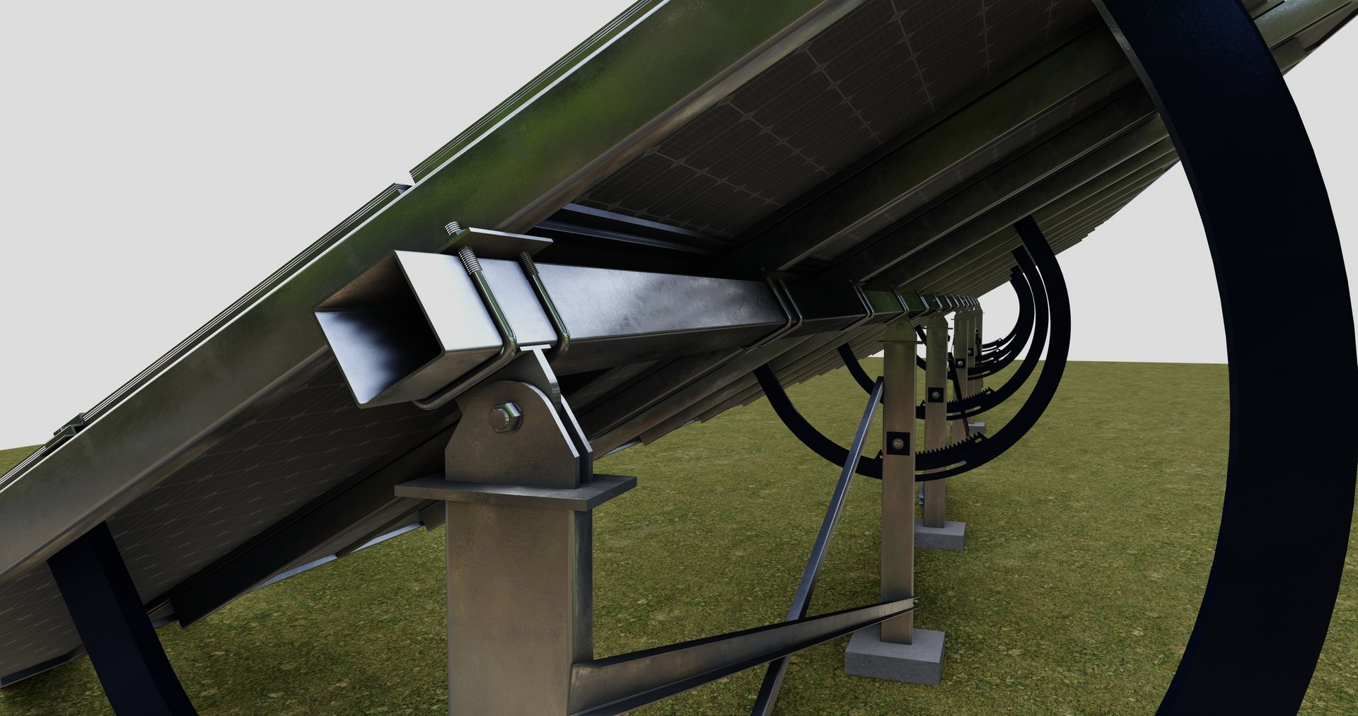 3D Manual Tracker Solar Energy Structure Type-2 Model - TurboSquid 2221176