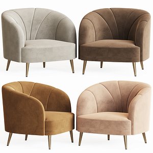 velor leone armchair laredoute 3D model