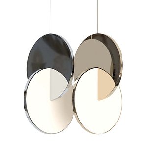 eclipse pendant gold chrome 3D