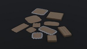 Low-poly Cartoon fields Polygonal Style