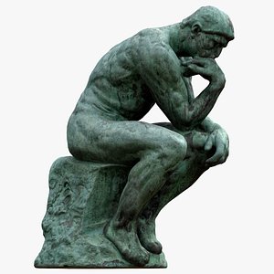 The Thinker Corroded Statue model