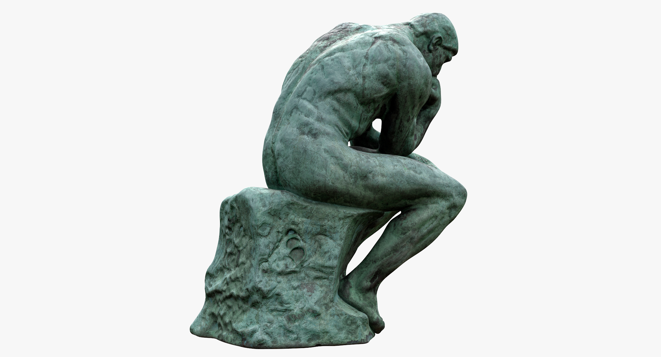 The Thinker Corroded Statue model TurboSquid 1853002