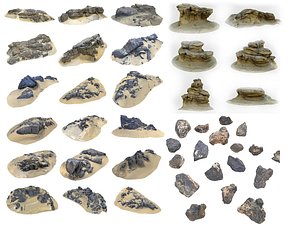 3D Epic Volcanic Canyon  Dark Desert Mega Pack - 42 Scanned Assets
