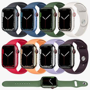 Apple Watch Series 7 all colors 3D model