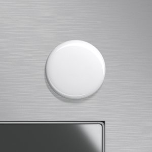 3D model White Round Fridge Magnet - circular magnetic souvenir on refrigerator