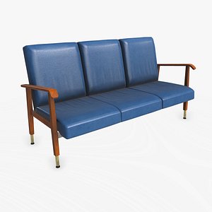 Old Vintage Wating Chairs Low-poly PBR 3D
