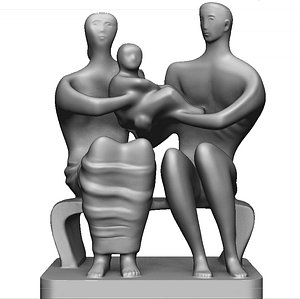 HOLY FAMILY by henry moore 3D
