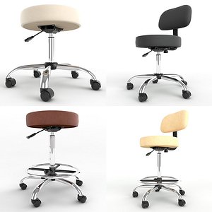 pack adjustable height stools 3d max