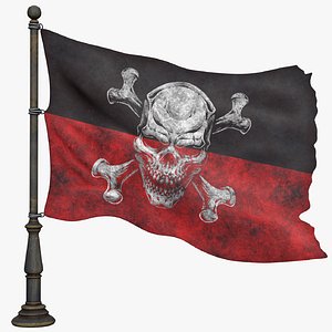 Pirate Flag Animated ~ 3D Model ~ Download #91429442