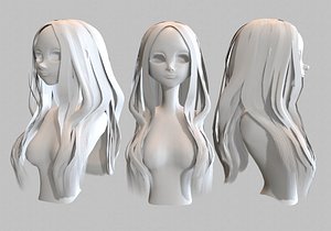 long wavy white hair