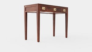Pocasset desk console table rich brown 3D model