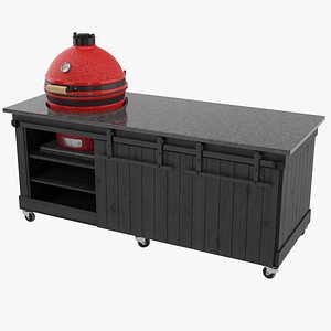 3D BBQ Table With Grill model