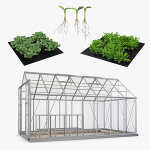 Garden Greenhouse with Grows Collection model