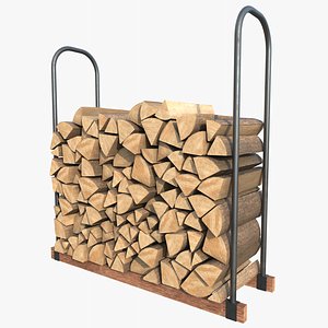 Firewood Stack  With PBR 4K 8K 3D