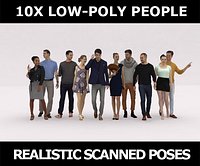 10X LOW POLY CASUAL PEOPLE VOL01 CROWD