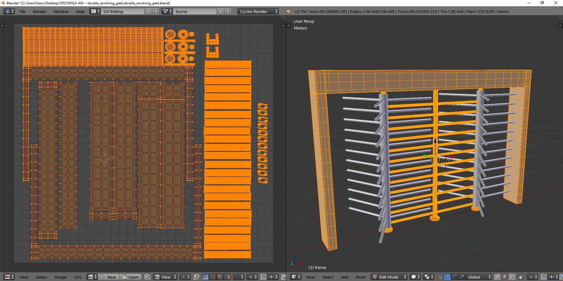 3D Double Revolving Gate - TurboSquid 1543181