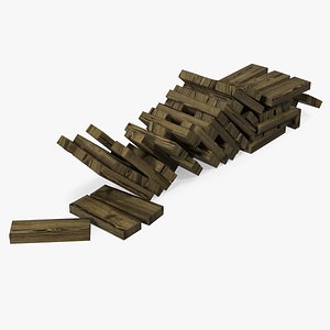 wooden bricks wood games 3D model