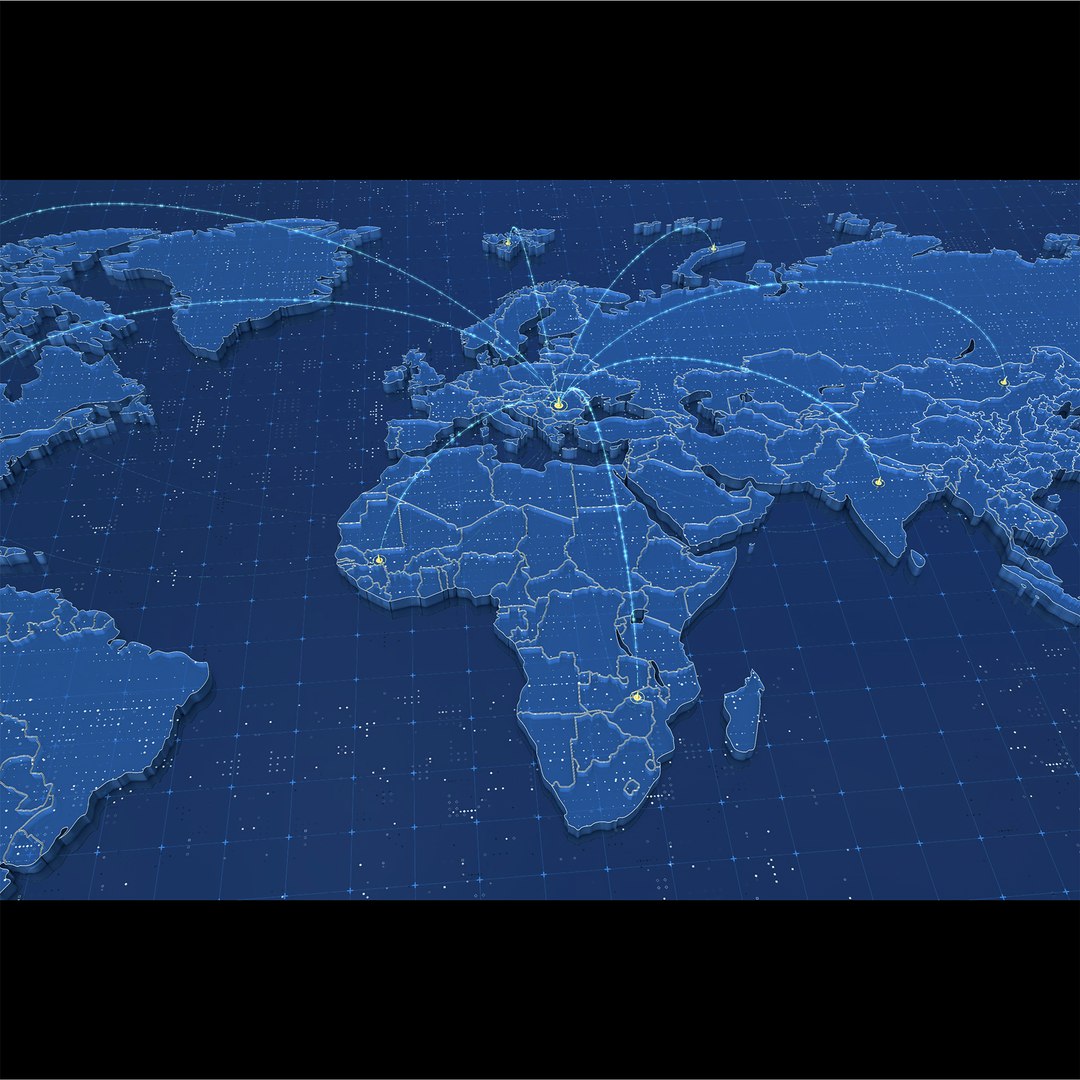 Globalization World Map Animated 3D TurboSquid 1962971