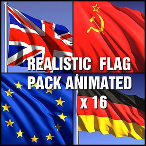 Animated flag set