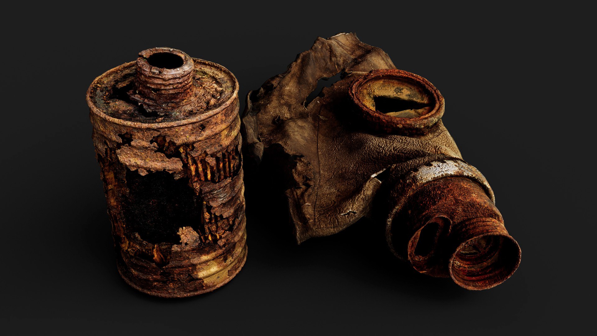 Chernobyl Exclusion Zone Gas Mask Filter Debris PBR Scan 3D ...