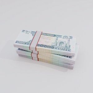500 Afghanistan Afghan Afghani Currency 3D model