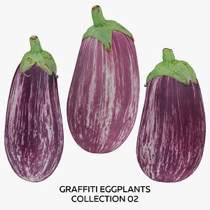 Graffiti Eggplants Collection 02 - 3 models RAW Scans model